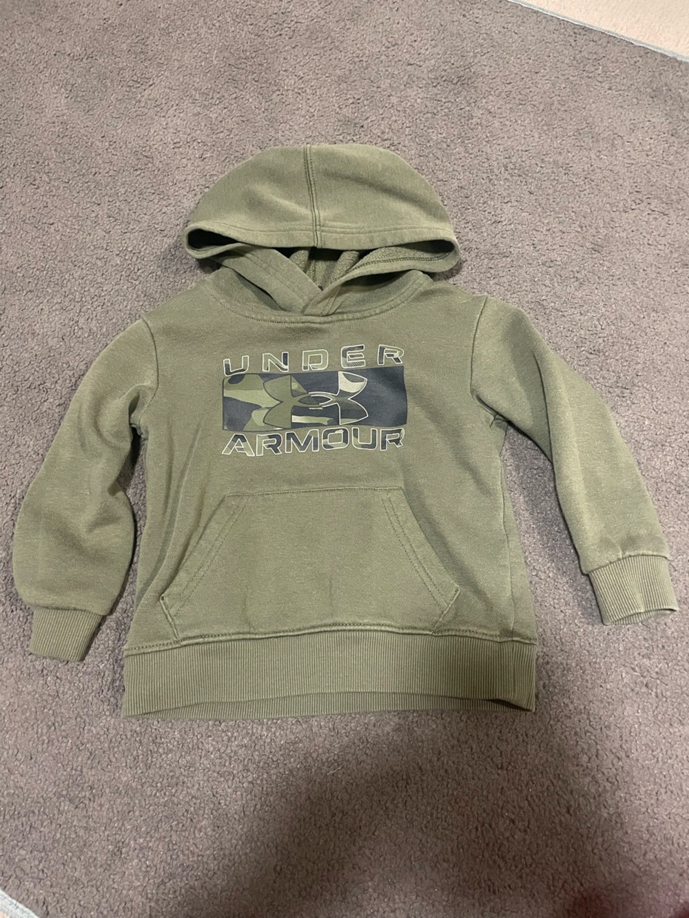 Under Armour Olive Green Zip-Up Hoodie with Camo Logo